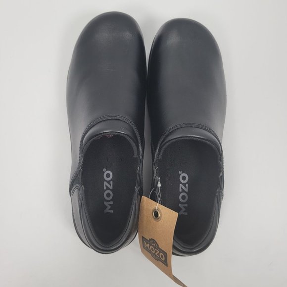 Mozo Forza Oil Slip Resistant Traction Women's Black Leather Clog US Size 9 NWT - Picture 5 of 8